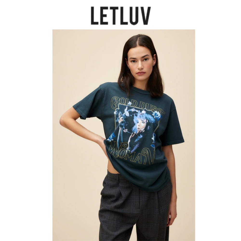 Let Luv / Daydreamer Stevie Nicks Gold Dust Woman Sparkle Tee